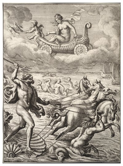 Neptune and Venus (State 2) by Wenceslaus Hollar